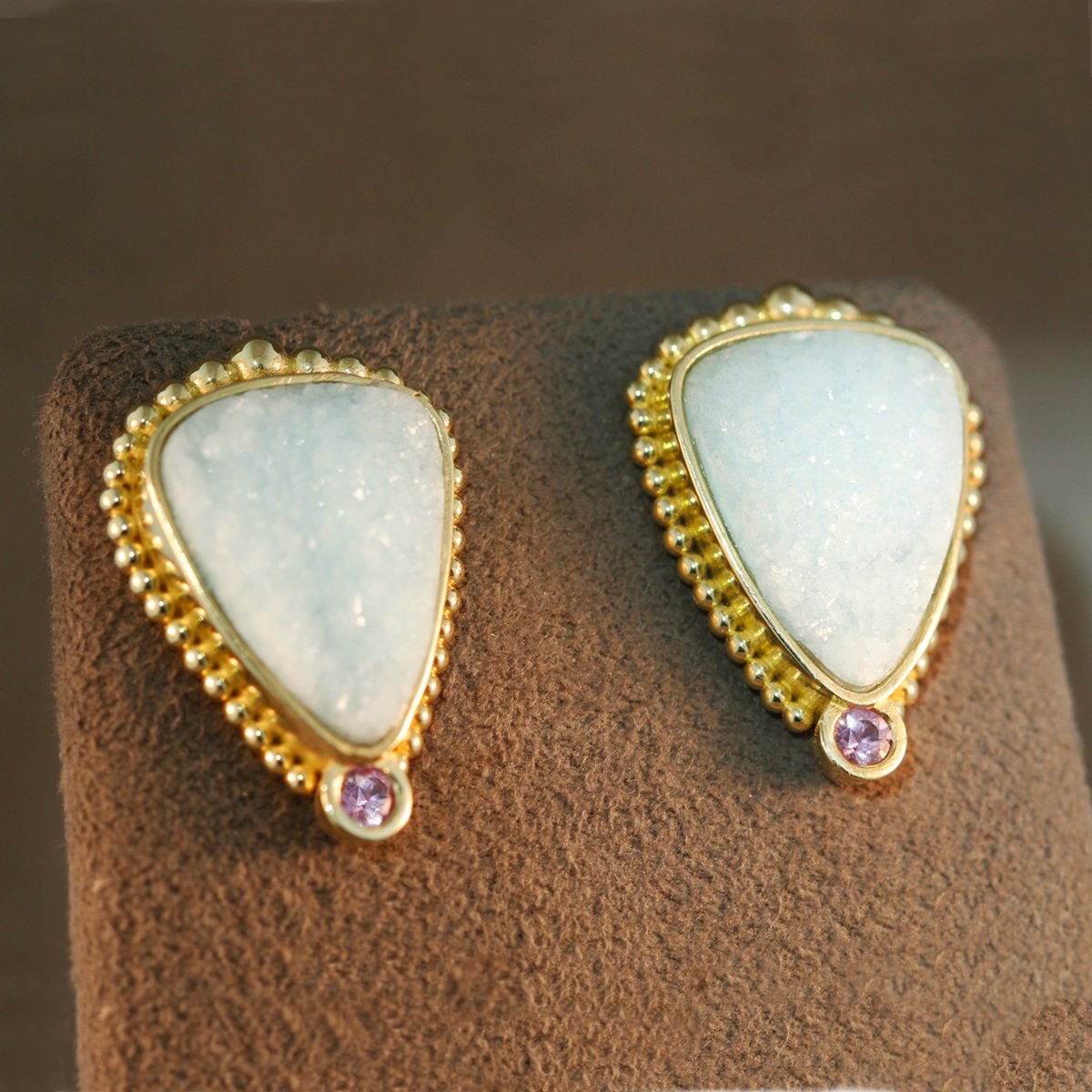 Hemi-morphite Druzy earrings