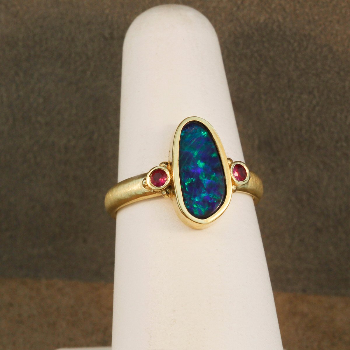 opal dainty ring
