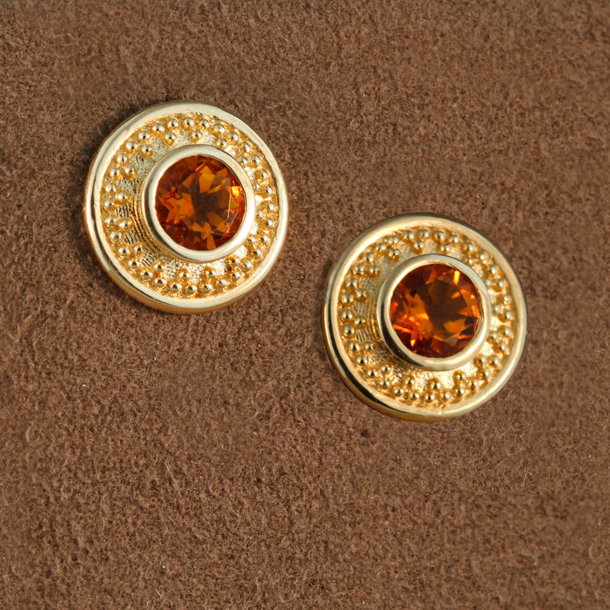 Citrine Granulated Earrings