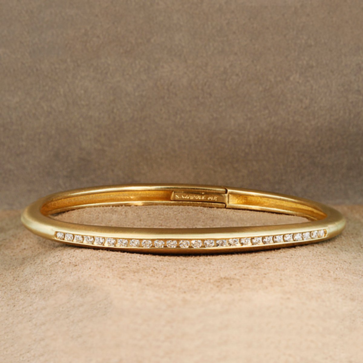 Eternal Bangle, one carat of diamonds, 14k gold