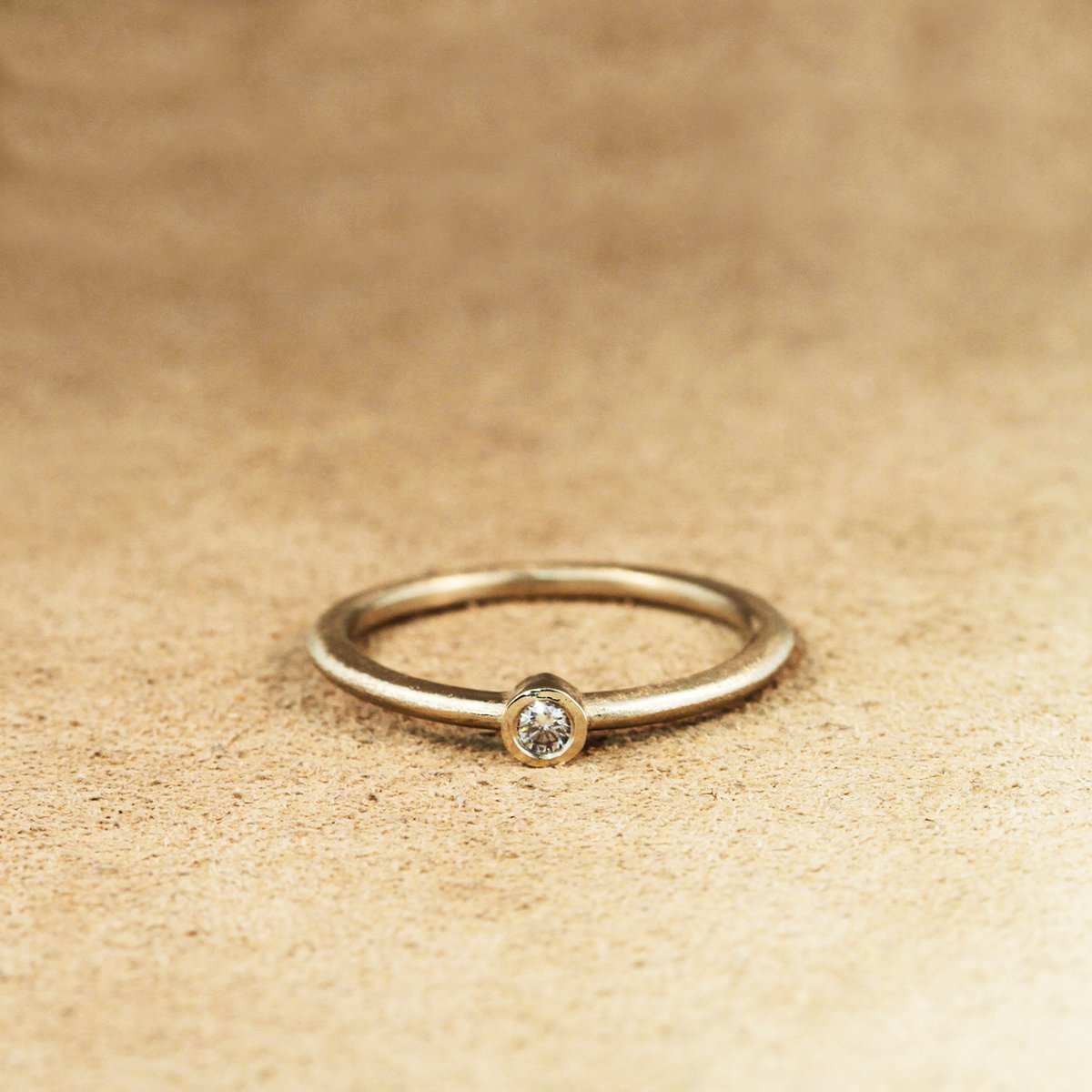 Minima Collection Diamond Stack Ring, 14k White Gold