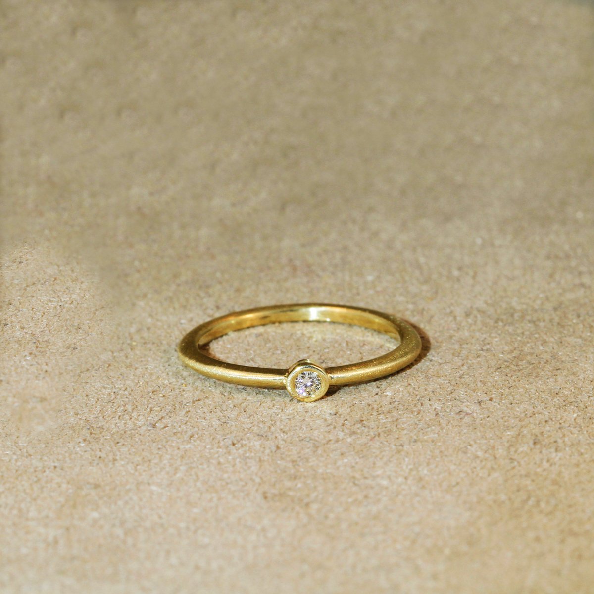 Minima Collection Diamond Stack Ring, 14k yellow