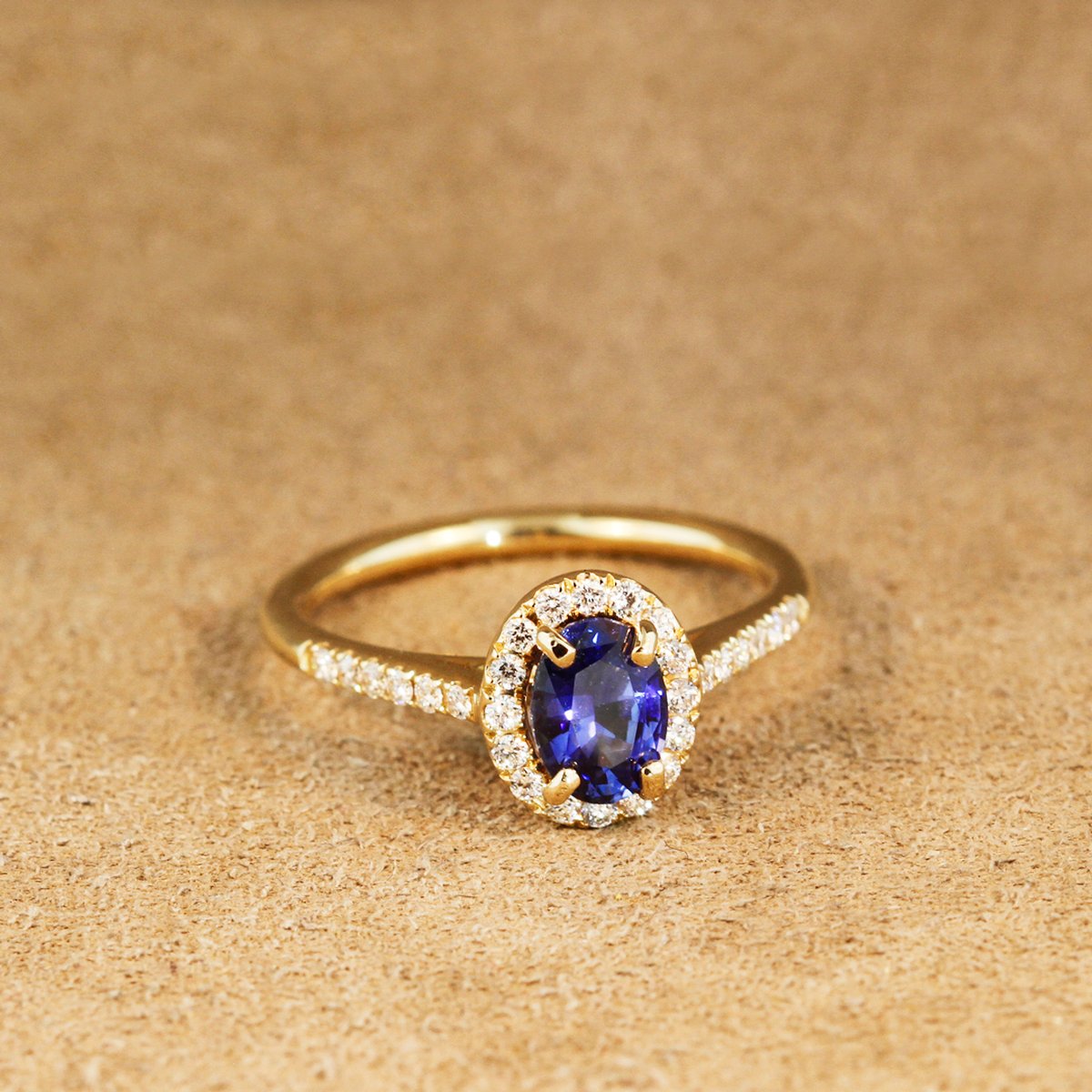 Sapphire Halo Ring