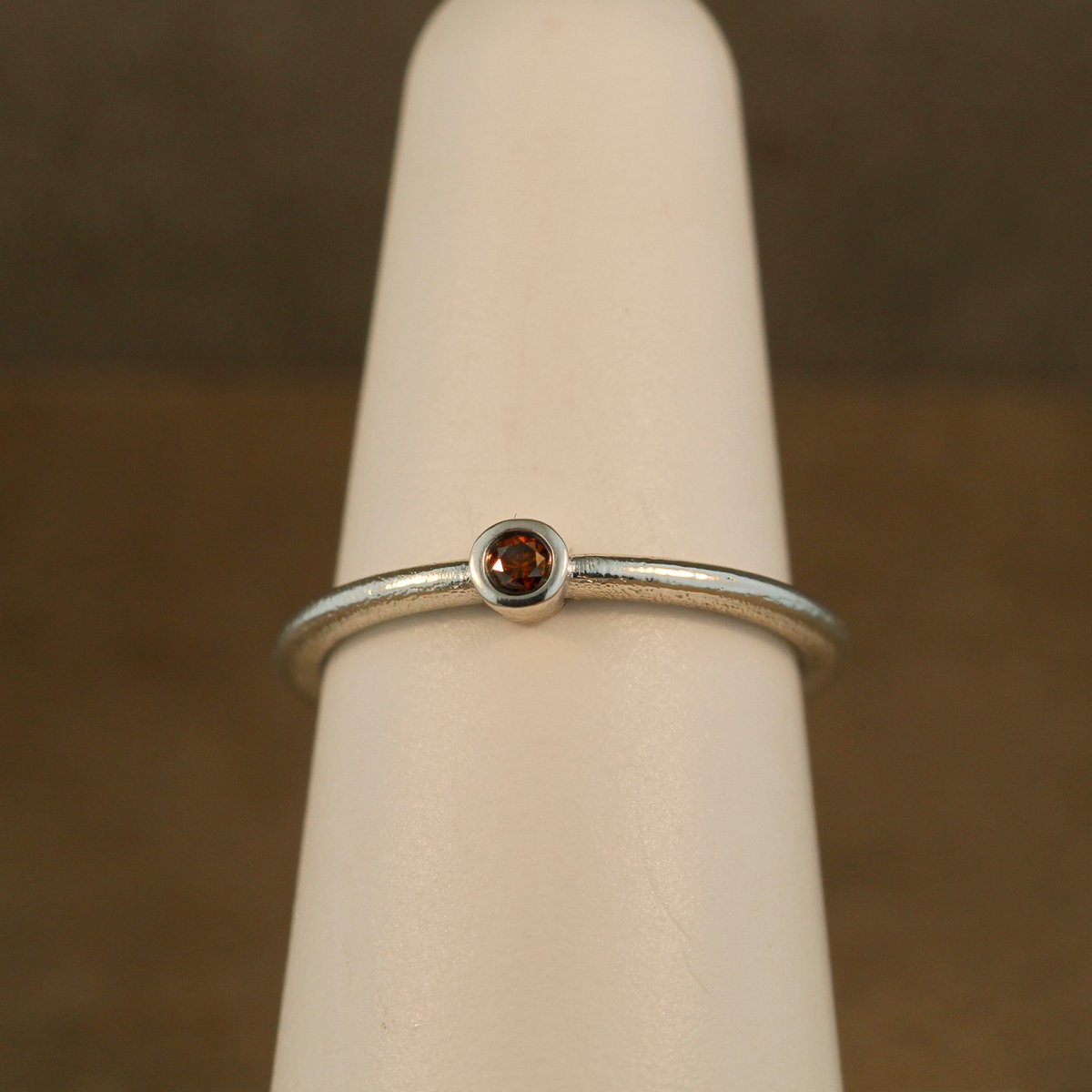 Minima Series, Sterling Silver and Cognac Diamond