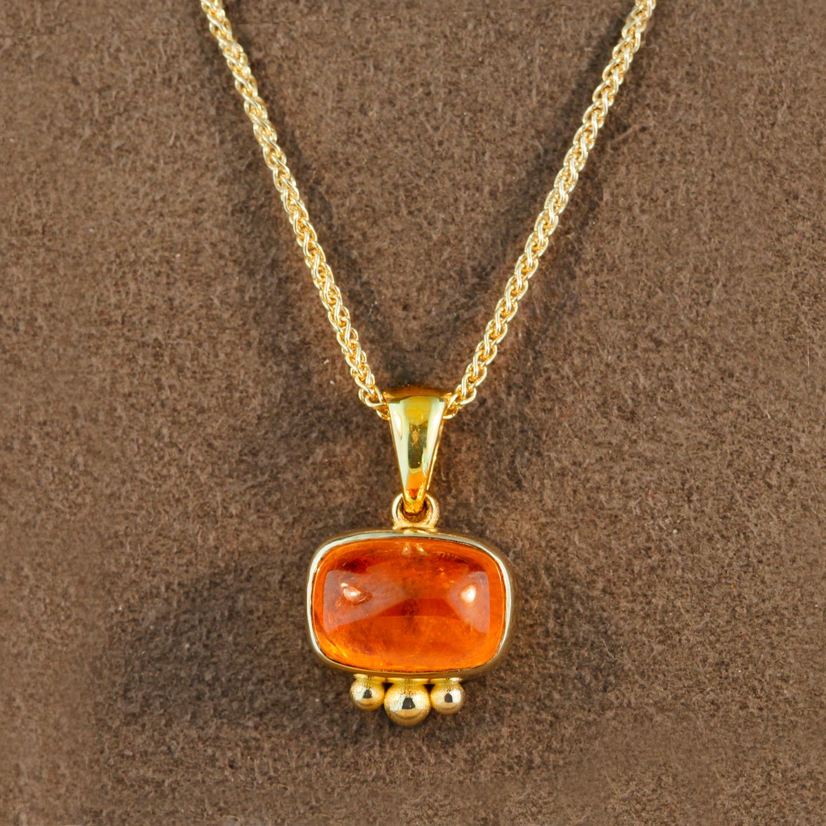 Spessartite Garnet Granulated Pendant